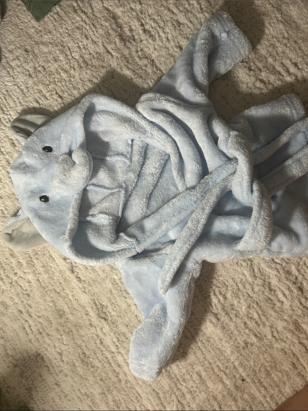 Baby Blue Elephant Hooded One-Piece Bath Robe for Kids
